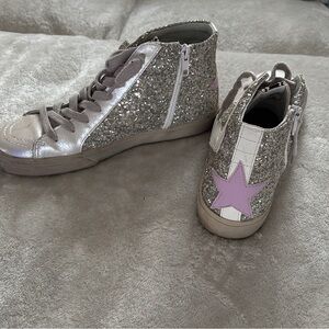 Shu Shop Glittery Silver and Purple Star Shoes